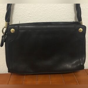 RELIC Brand Collection 100% Black Leather Satchel With Roped Leather Handle